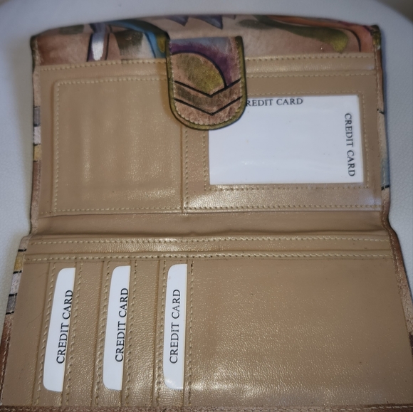 NWT Vintage Sam Sam Hand-Painted Leather Wallet - Picture 3 of 4